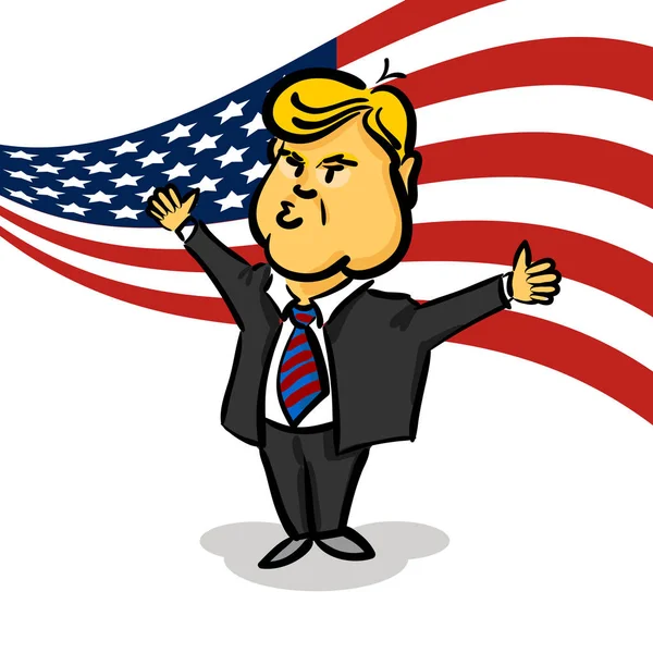 Enero 10, 2017 Donald Trump pulgar hacia arriba — Vector de stock