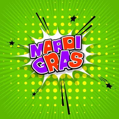Mardi Gras yeşil yazı