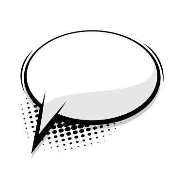 Boş şablon komik konuşma balonu yuvarlak