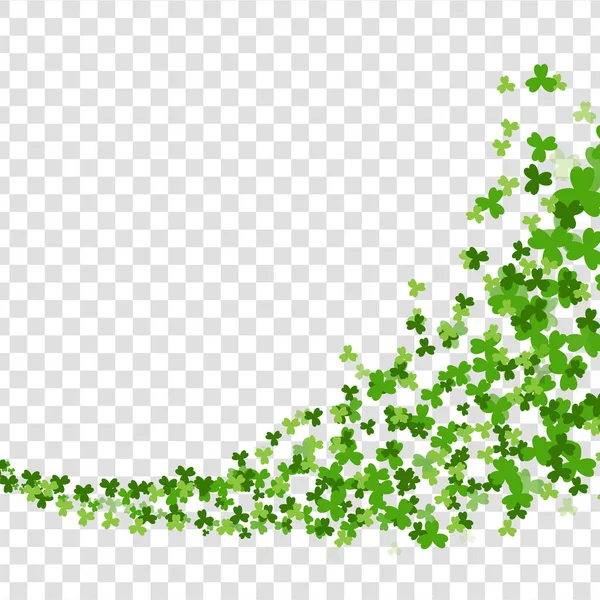 Trébol verde remolino fondo transparente — Archivo Imágenes Vectoriales