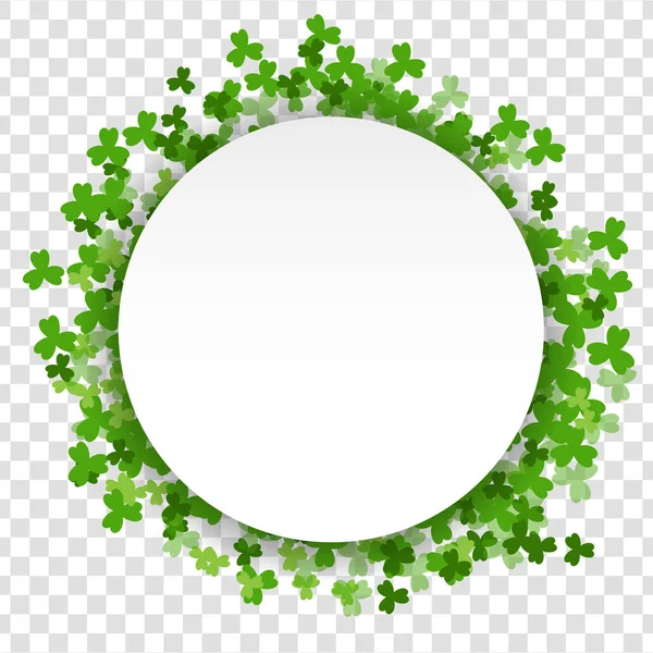 Blanc St Patrick Day trèfle vert cadre vide — Image vectorielle