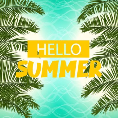 Deniz yeşil palmiye yaprağı Merhaba yaz maliyet