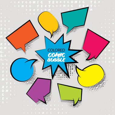 Bulut renkli metin boş çizgi film çizgi ayarla