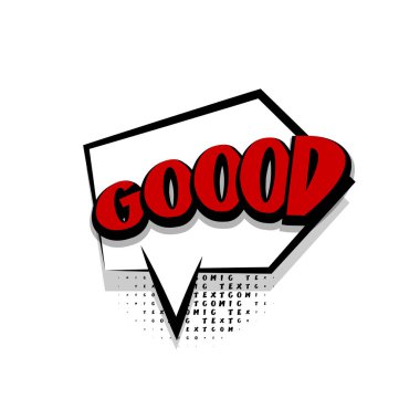 Komik metin iyi beyaz çizgi film bulut