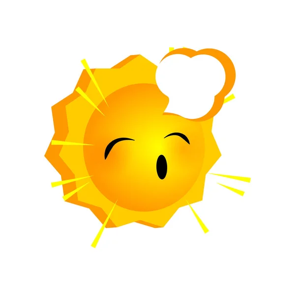 Emocionální tváří ospalý sunny emoji úsměvy — Stockový vektor