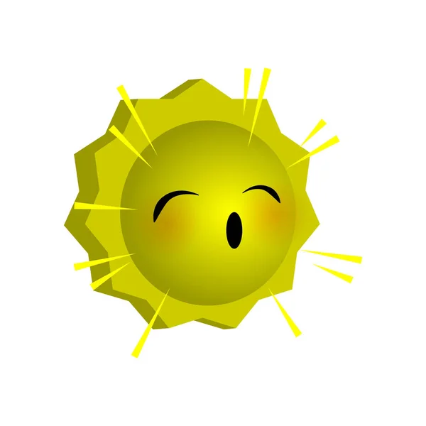 Duygusal yüzleri hasta güneşli emoji gülümsüyor — Stok Vektör