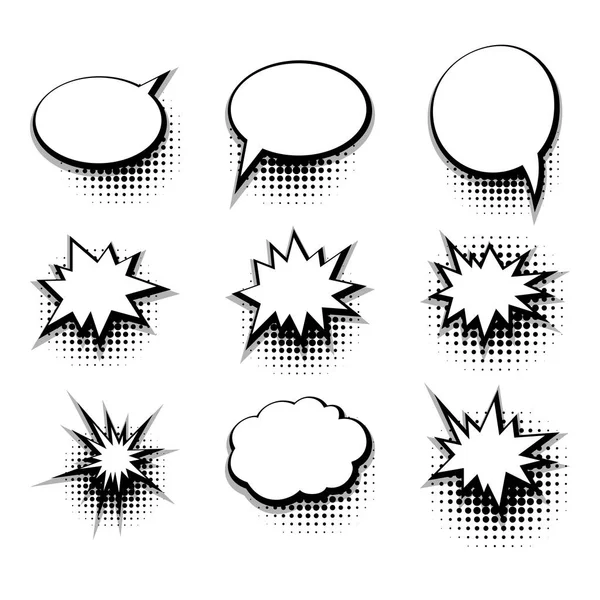 Kolekce prázdná šablona komické bubliny — Stockový vektor