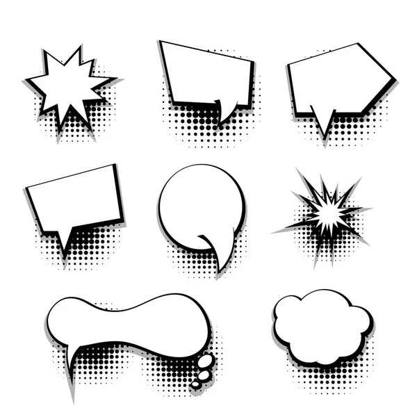 Collection bande dessinée texte blanc modèle bulle de parole — Image vectorielle