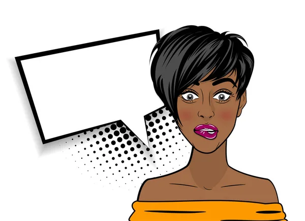 Pop art choqué sexy afro-américain femme noire — Image vectorielle