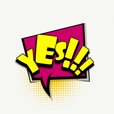 Çizgi roman metin kabarcık şablonu Evet