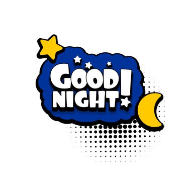 İyi geceler reklam çizgi roman metin kabarcık