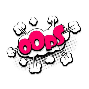 Çizgi roman metin kabarcık Oops reklam