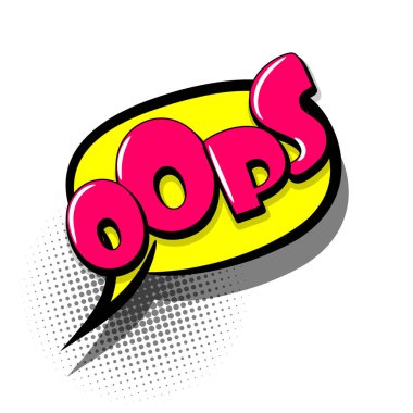 Çizgi roman metin kabarcık Oops reklam