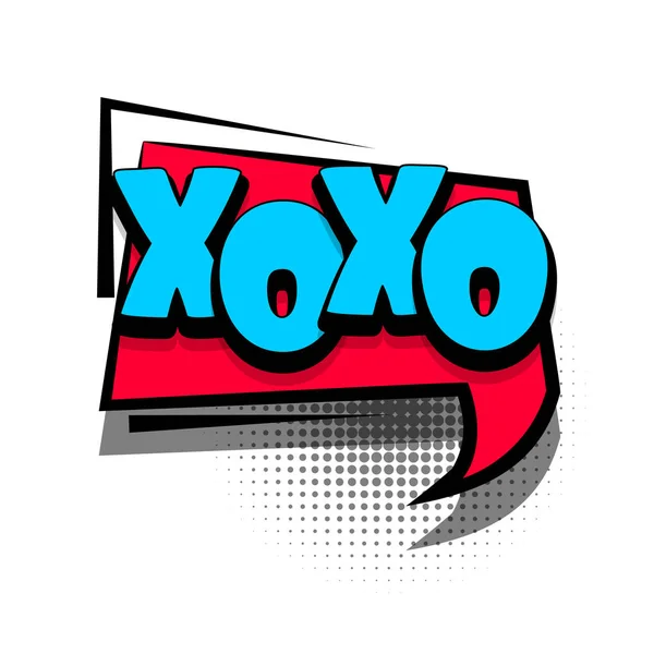 Comic book tekst zeepbel reclame Xoxo — Stockvector