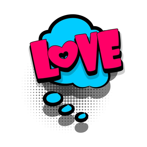 Comic book text bubble advertising LOVE — Stock Vector