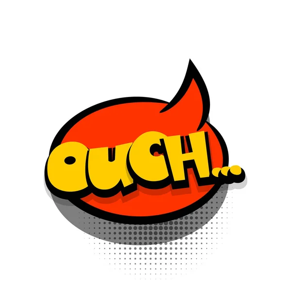 Texto cómico palabra burbuja frase ouch — Archivo Imágenes Vectoriales