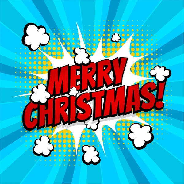 Merry Christmas pop art comic book text — Free Stock Photo