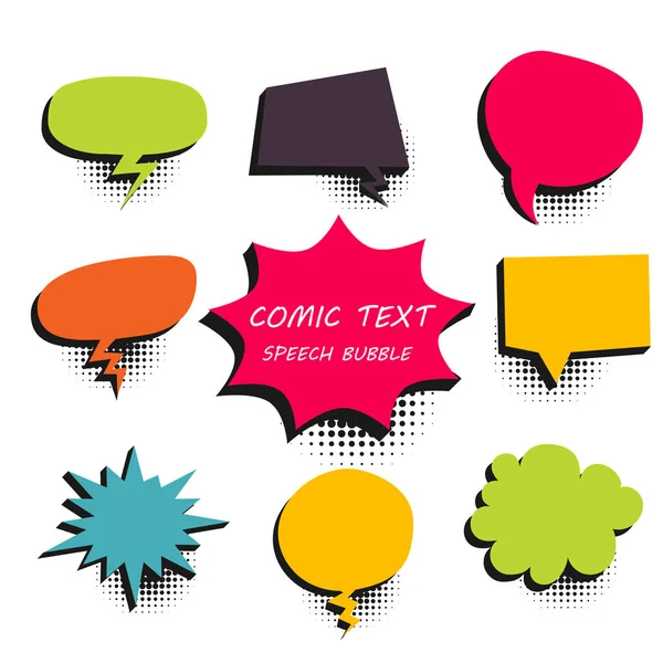 Komische gekleurde tekst tekstballon 9 — Stockvector