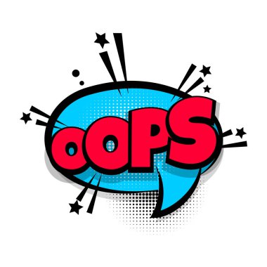 Komik metin ifade pop sanat oops