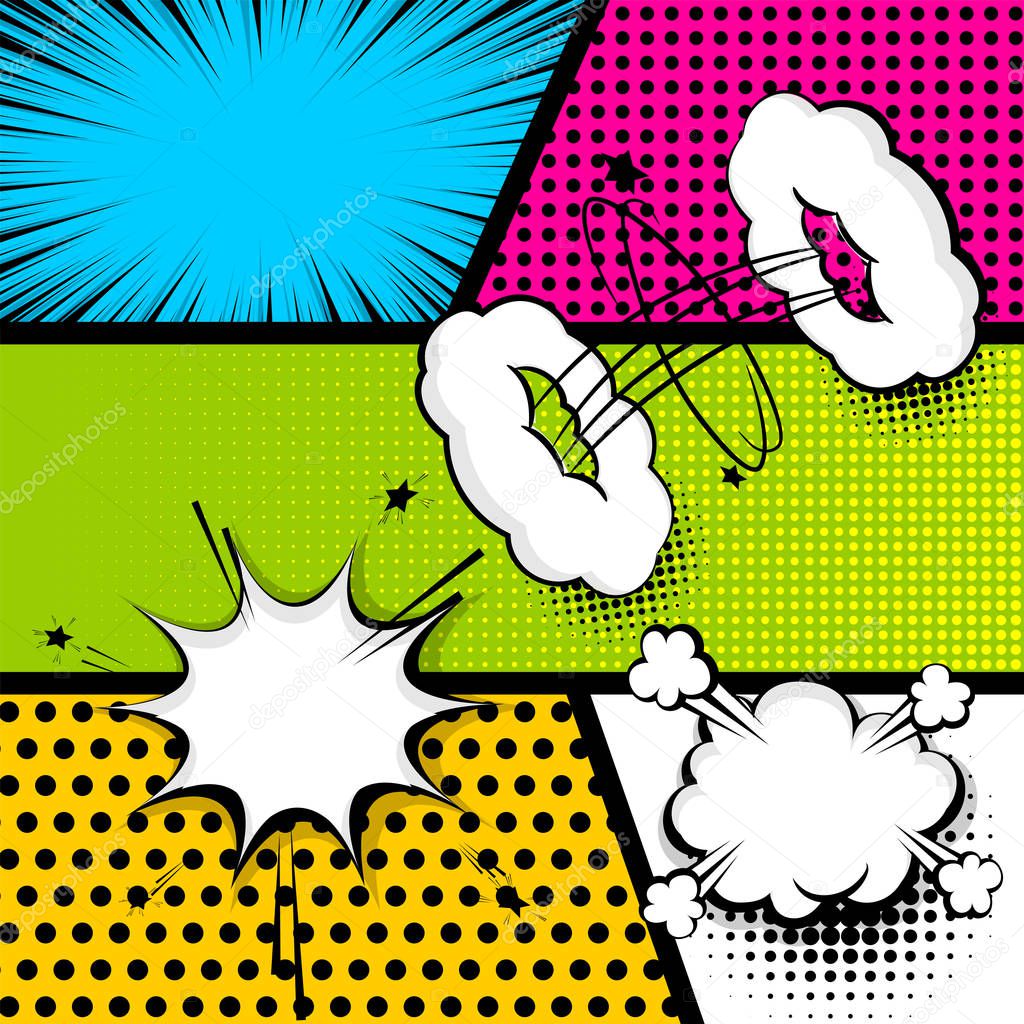 Pop art strip comic text speech bubble bomb