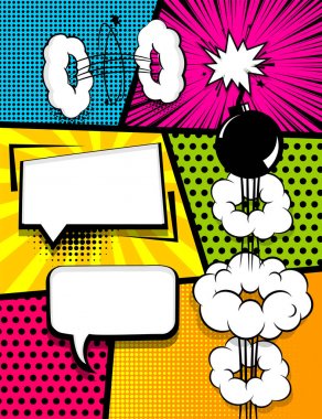 comic book pop art vertical back clipart