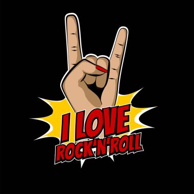 Kadın metal el wow rock pop sanat çizgi film