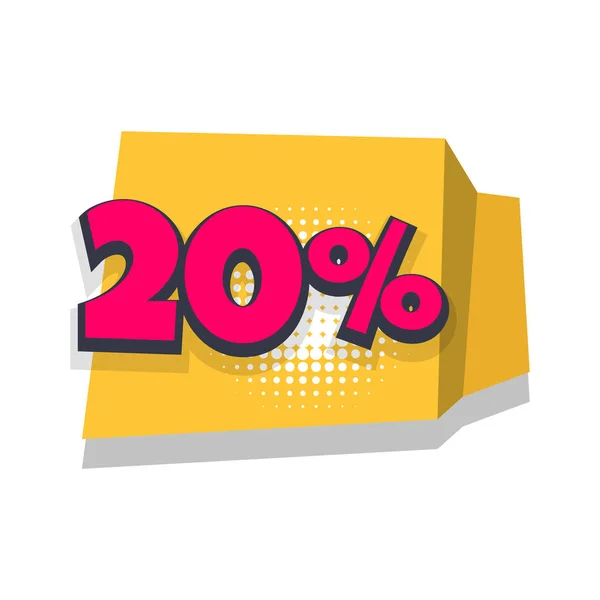 Pop art discount percentage illustration — Stock Vector