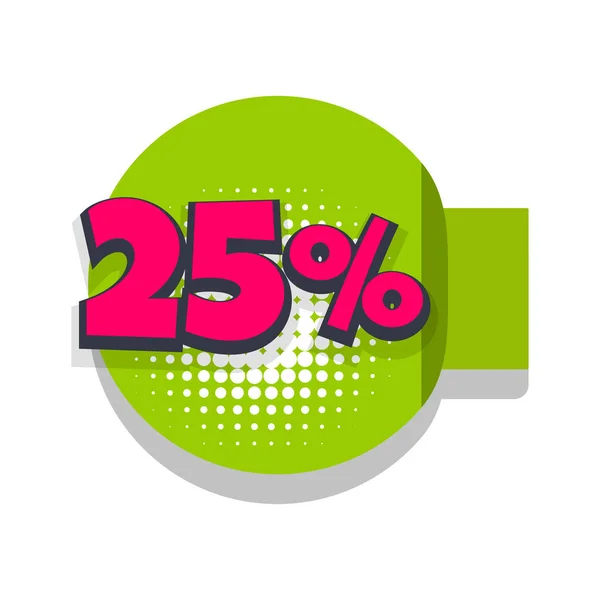 Popart korting percentage illustratie — Stockvector