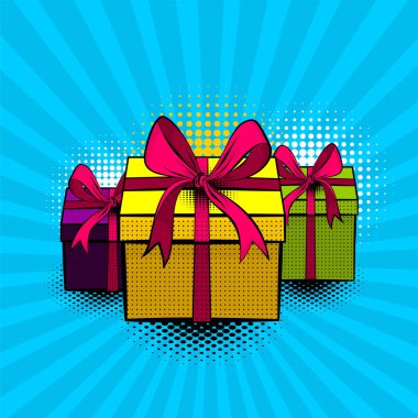 Pop art koleksiyonu Hediyelik kutu güzel şerit