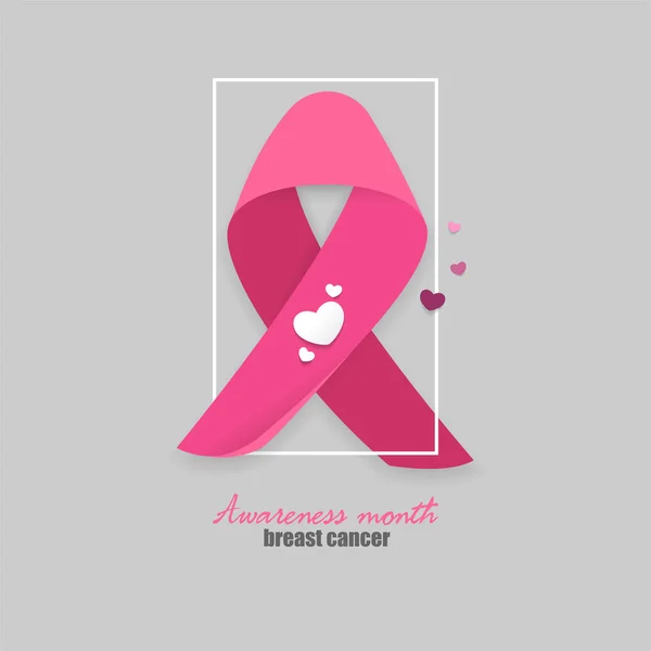 Cancro al seno materiale nastro rosa — Vettoriale Stock