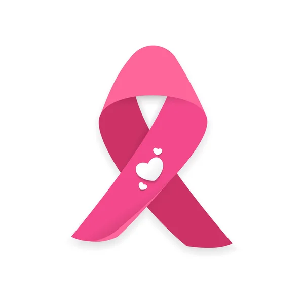 Ruban rose cancer du sein — Image vectorielle