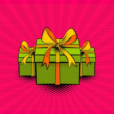 Pop art koleksiyonu Hediyelik kutu güzel şerit