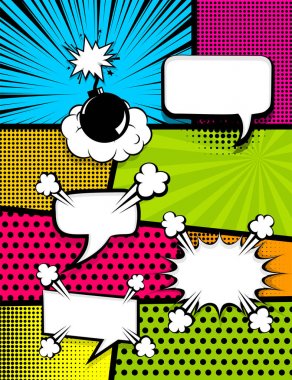 çizgi roman pop sanat dikey arka