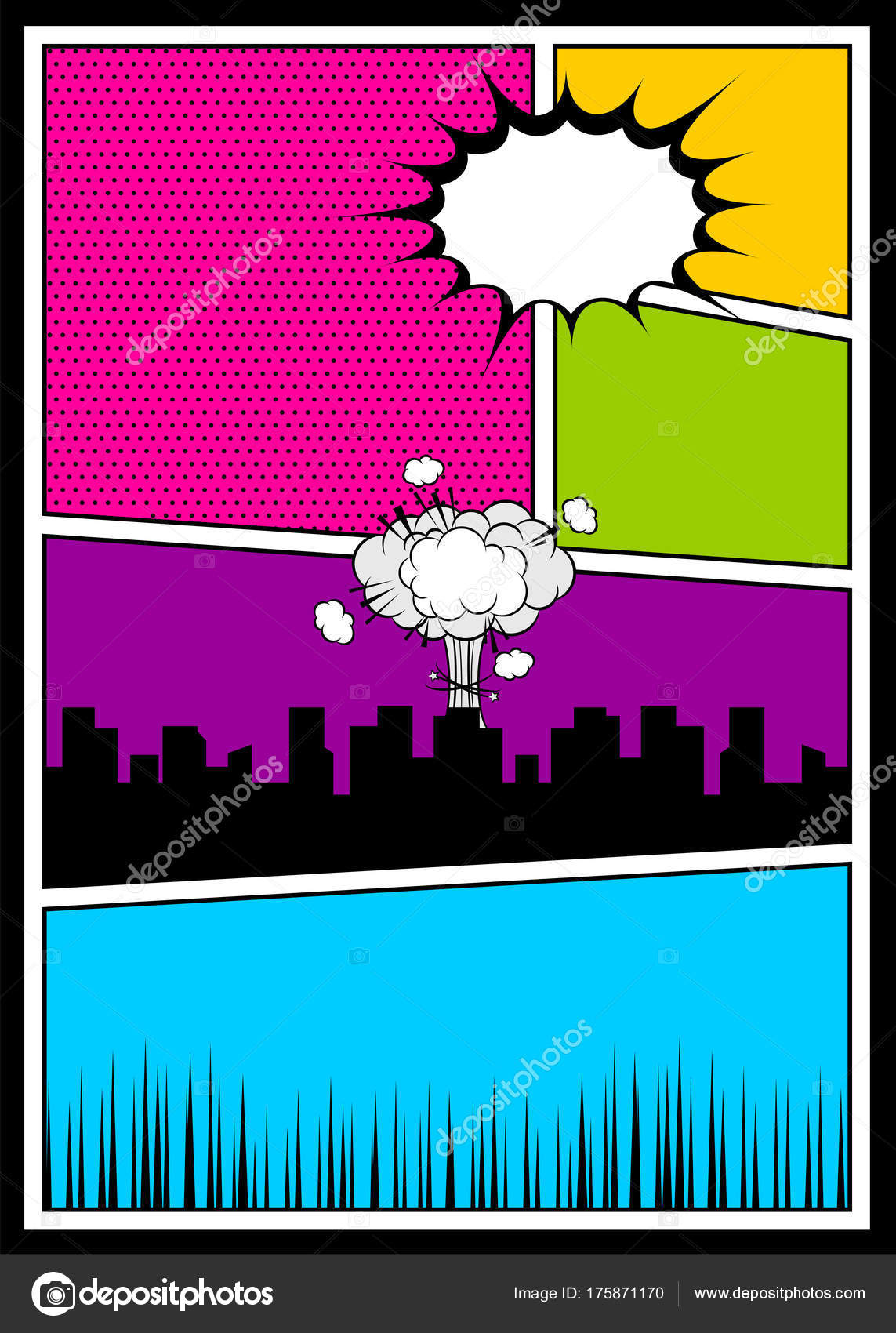 Color comics book cover vertical backdrop Stock Vector by ©helen.tosh  175871170