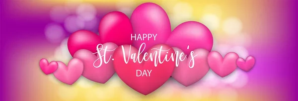 Kártya Valentin-nap reális szív — Stock Vector