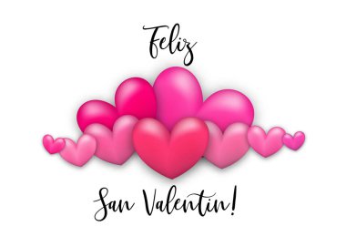 Happy valentines day heart greeting card clipart