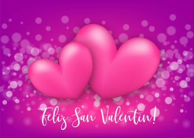 Happy valentines day heart greeting card clipart