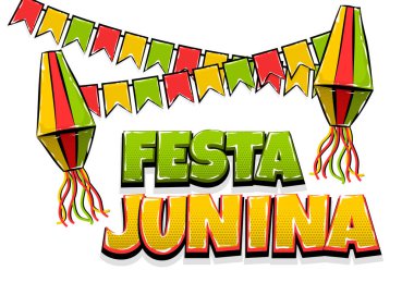 Festa Junina comic text pop art
