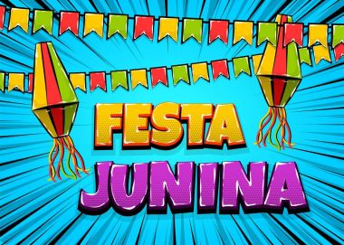 Festa Junina comic text pop art