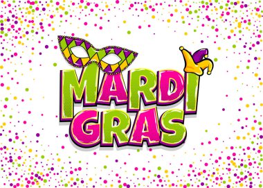 Mardi Gras komik metin pop art