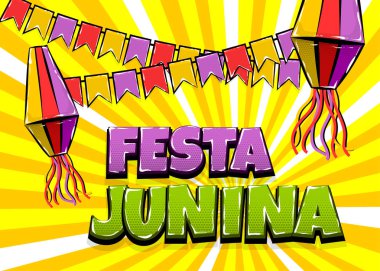 Festa Junina comic text pop art