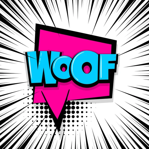 Woof κωμικό κείμενο stripperd σκηνικό — Διανυσματικό Αρχείο
