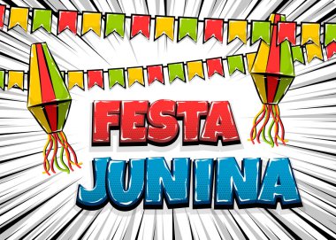 Festa Junina comic text pop art