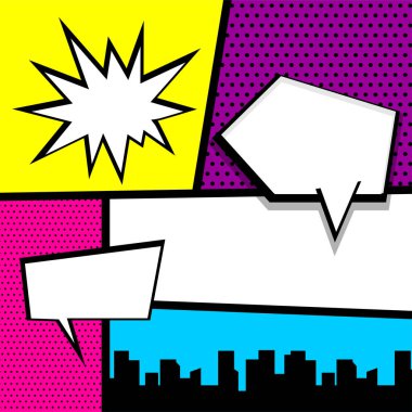 Pop art çizgi roman renkli zemin