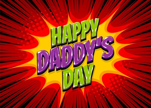 Happy Fathers Day bande dessinée pop art — Image vectorielle