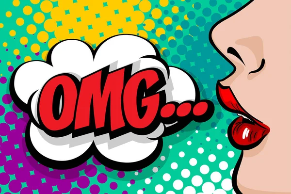 Yaz Omg afiş kadın çizgi roman, pop