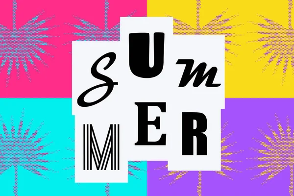 Summer background memphis style pop art — Stock Vector