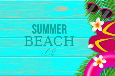 Tropikal Plaj Kulübü arka plan vektör yaz