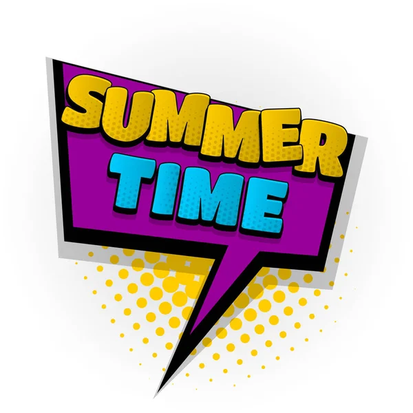 Summer time wake up comic book text pop art — Stock Vector
