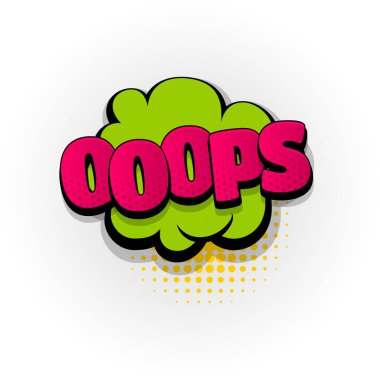 Oops Ah çizgi roman metin pop sanat